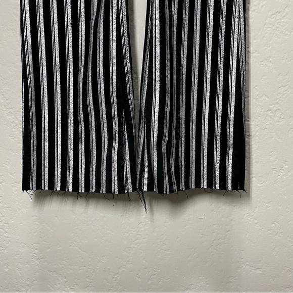 Paige Colette High-Rise Crop Flare Silver Stripe Jeans size 25 - Picture 7 of 13